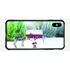 3DPhotoCase Naked-Eye 3D Heavy Protection Case Deer and Girl in Snow Village for iPhone Series