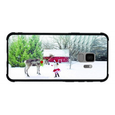 3DPhotoCase Naked-Eye 3D Heavy Protection Case Deer and Girl in Snow Village for Galaxy Series